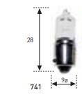 AMOLUX 741 - LAMPARA HALOGENA TUBULAR 12V 6W BAX9S