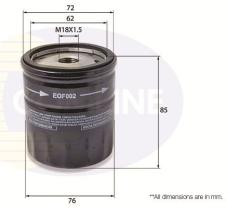 COMLINE EOF002 - FILTRO ACEITE OPEL, CHEVROLET KALOS, CRUZE