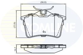 COMLINE CBP01797 - PASTILLAS TRASERA BERLINGO 2008- PEUGEOT 308 2007- PARTNER