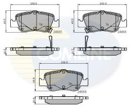 COMLINE CBP31572 - PASTILLAS TRASERA TOYOTA AURIS  1.4 D-4D 2007-2012