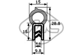 METALCAUCHO 48534 - PERFIL CONTORNO MALETERO UNIVERSAL