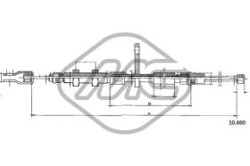 METALCAUCHO 80336 - CABLE FRENO R 4GTL (1128) SX-LH