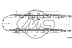 METALCAUCHO 81761 - CABLE FRENO ESCORT 1,1-1,3-1,6 DIESEL