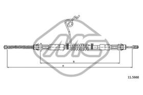 METALCAUCHO 81821 - CABLE FRENO TRANSIT ALL FWD VAN-KOMBI-