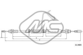 METALCAUCHO 81858 - CABLE FRENO TRANSIT ALL RWD VAN 460E D