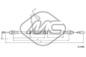 METALCAUCHO 81859 - CABLE FRENO TRANSIT ALL RWD VAN 460E S