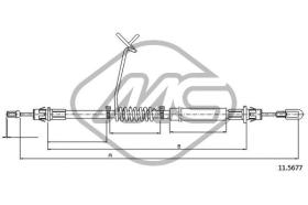 METALCAUCHO 81866 - CABLE FRENO TRANSIT ALL RWD CAB RUOTE