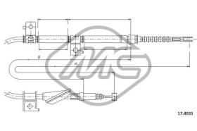 METALCAUCHO 81941 - CABLE FRENO ACCORD ALL (DISC BRAKE)