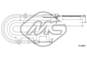 METALCAUCHO 83116 - CABLE FRENO KANGOO II ALL (DRUM BRAKE)