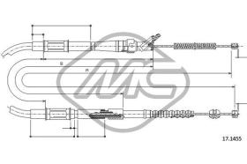 METALCAUCHO 83436 - CABLE FRENO CAMRY SV20/21 1,8-2,0 SX