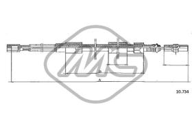 METALCAUCHO 83725 - CABLE FRENO LT 45/55DX/SX-RH/LH