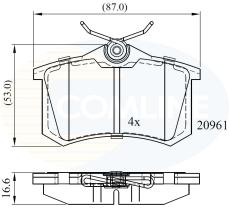 COMLINE CBP0797 - PASTILLAS TRASERAS  AUDI A1 10->, A2 00->05, A3