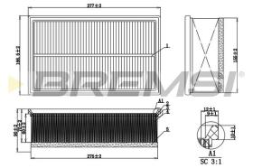 BREMSI FA1032 - FILTRO DE AIRE CITROEN C4 HDI PEUGEOT 307, 308, 3008, 5008