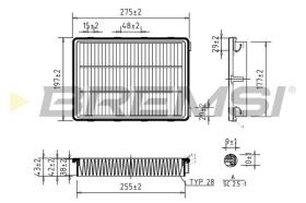 BREMSI FA1078 - FILTRO DE AIRE HYUNDAI TUCSON