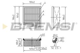 BREMSI FA0205 - FILTRO DE AIRE C17006 FORD